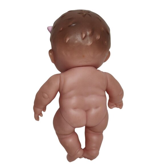 Berenguer Lil Cutie Doll Brown Eyes Pink Bow Posable Vinyl Girl 9" 2014 FLAWS - Picture 3 of 7